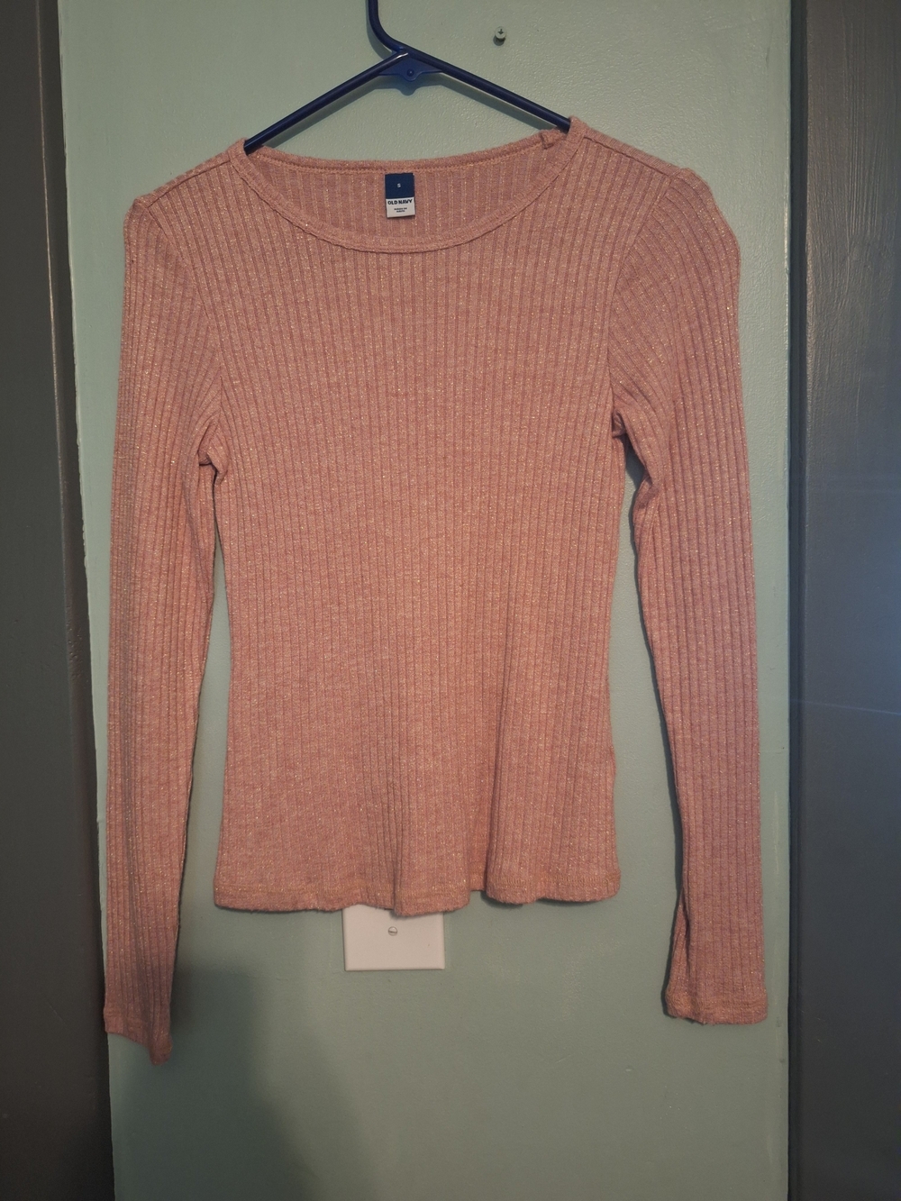 Old Navy Women's Ribbed Long Sleeve Top - Dusty Rose